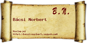 Bácsi Norbert névjegykártya